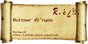 Ruttner Ányos névjegykártya